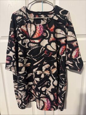 Black Abstract Print Women's Dress